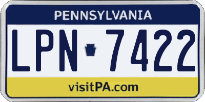 PA license plate LPN7422