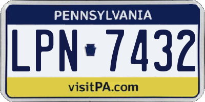PA license plate LPN7432