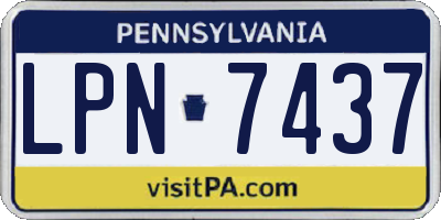 PA license plate LPN7437