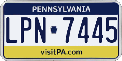 PA license plate LPN7445