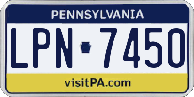 PA license plate LPN7450