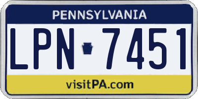 PA license plate LPN7451