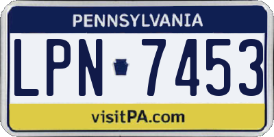 PA license plate LPN7453
