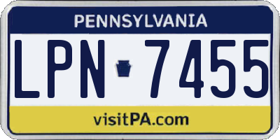 PA license plate LPN7455