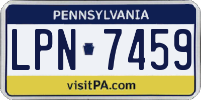 PA license plate LPN7459