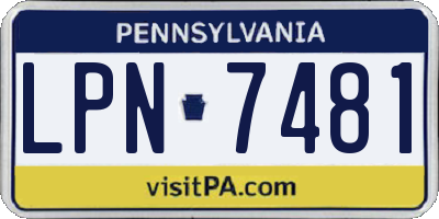 PA license plate LPN7481
