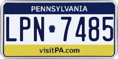 PA license plate LPN7485