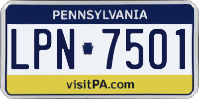 PA license plate LPN7501