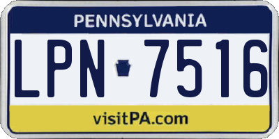 PA license plate LPN7516
