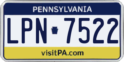 PA license plate LPN7522