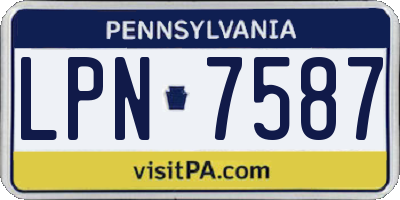 PA license plate LPN7587