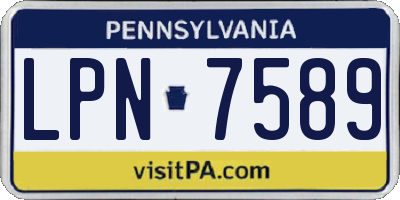 PA license plate LPN7589