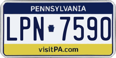 PA license plate LPN7590