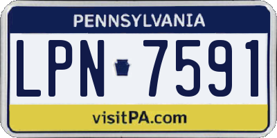 PA license plate LPN7591