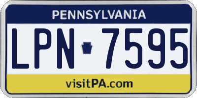 PA license plate LPN7595
