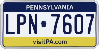PA license plate LPN7607
