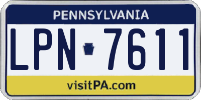 PA license plate LPN7611