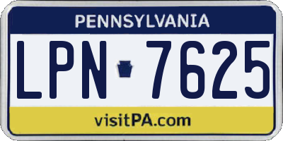 PA license plate LPN7625