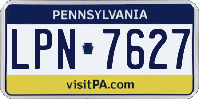 PA license plate LPN7627