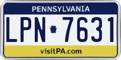 PA license plate LPN7631