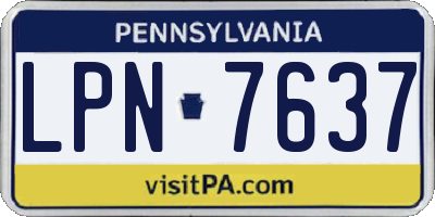 PA license plate LPN7637