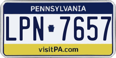 PA license plate LPN7657