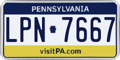 PA license plate LPN7667