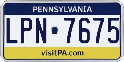PA license plate LPN7675