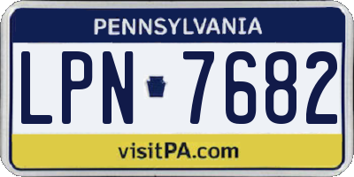 PA license plate LPN7682
