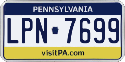 PA license plate LPN7699