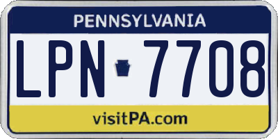 PA license plate LPN7708
