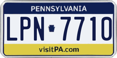 PA license plate LPN7710