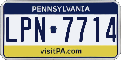 PA license plate LPN7714