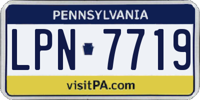 PA license plate LPN7719