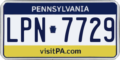 PA license plate LPN7729