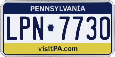PA license plate LPN7730
