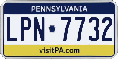 PA license plate LPN7732