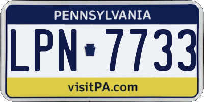 PA license plate LPN7733