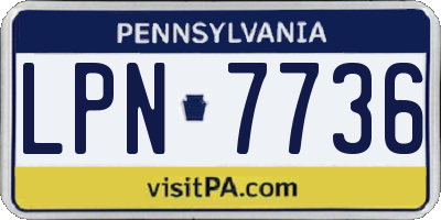 PA license plate LPN7736