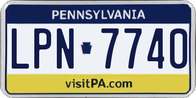 PA license plate LPN7740