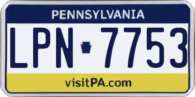 PA license plate LPN7753