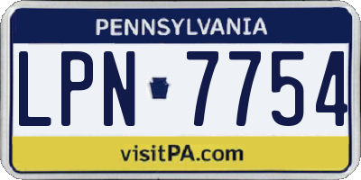 PA license plate LPN7754
