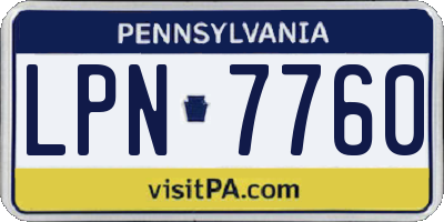 PA license plate LPN7760