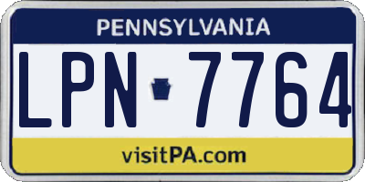 PA license plate LPN7764