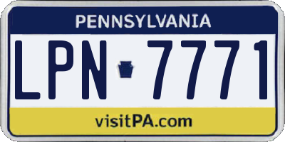 PA license plate LPN7771