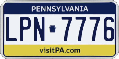 PA license plate LPN7776