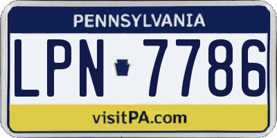 PA license plate LPN7786