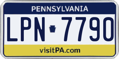 PA license plate LPN7790