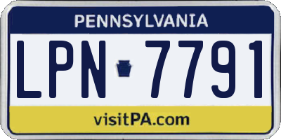PA license plate LPN7791