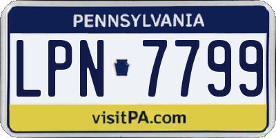 PA license plate LPN7799